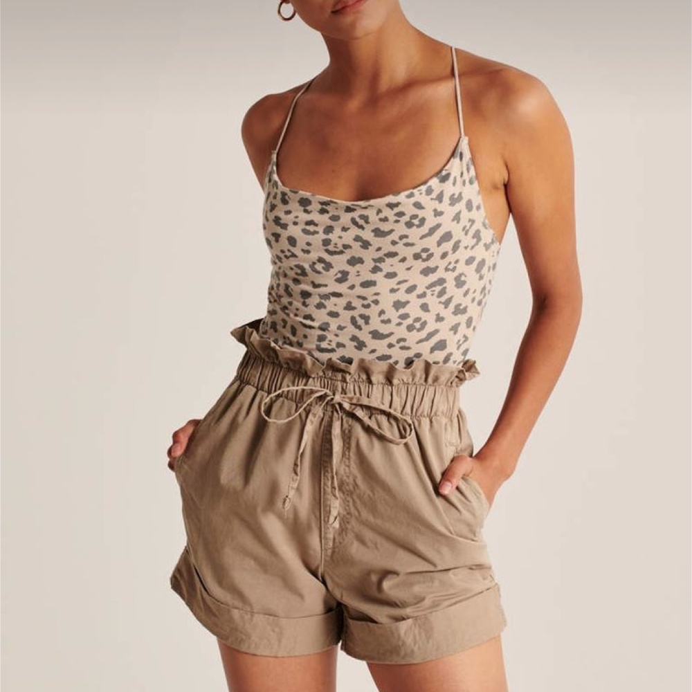 Abercrombie Cowl Neck Leopard Bodysuit